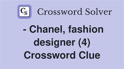 designer chanel crossword|designer chanel nyt crossword.